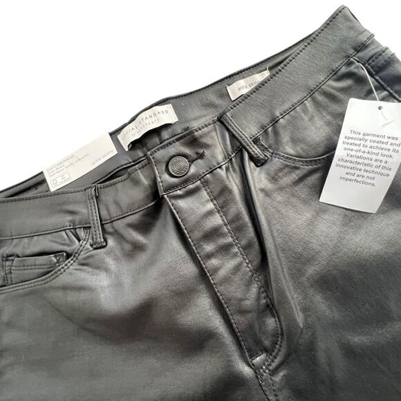 Social Standard Sanctuary Mid-Rise Ankle Faux Leather Pants - Black 14 NWT - Picture 4 of 6